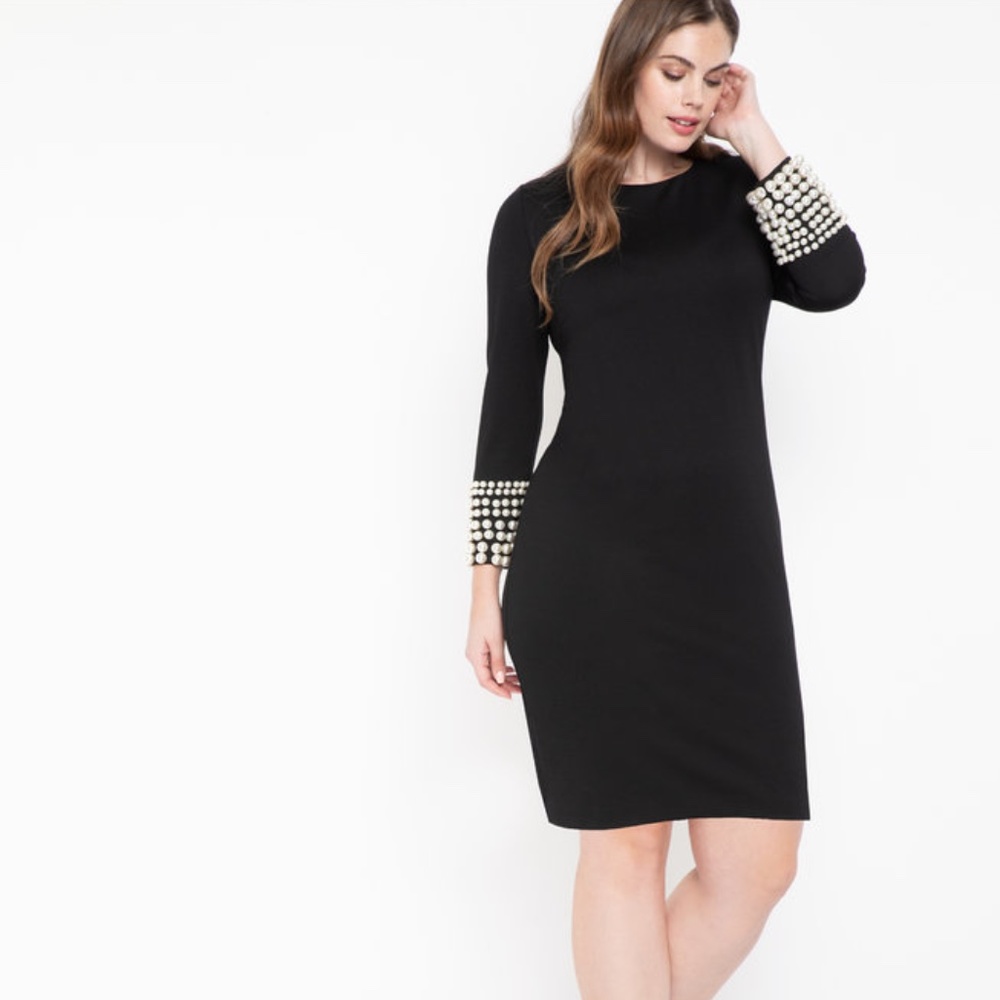 Eloquii Black Pearl Cuff Dress Size 18